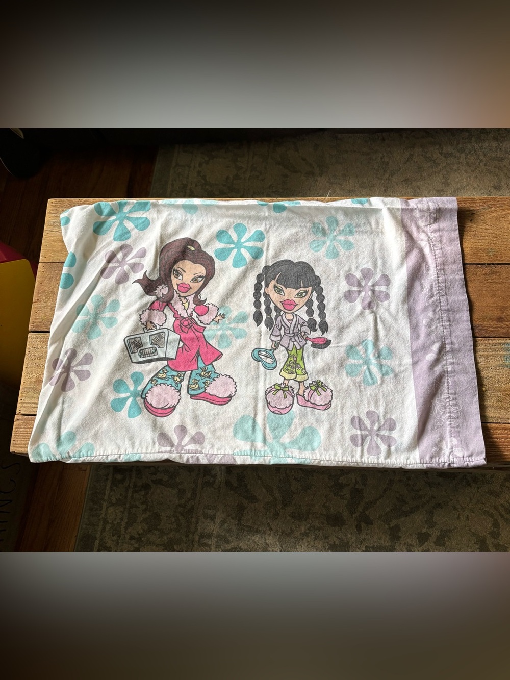 VINTAGE 2003 Bratz Dolls Pillow Case 2 Sides Standard Pillowcase Y2K PRE OWNED
